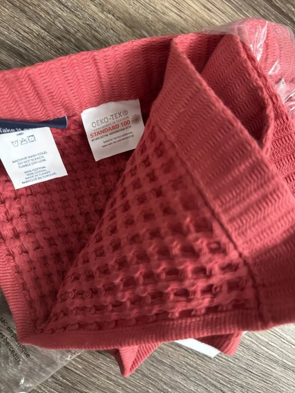 Brooklinen Waffle Washcloths Set of 2 Red Clay Bath Towels 13 inch